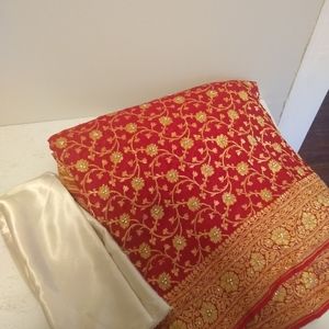 Hand Embroidered Georgette Wedding Saree